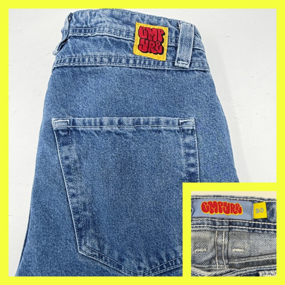 Empyre Relaxed Fit Skate Jeans Mens 30 Blue Medium Wash Denim Y2K Baggy